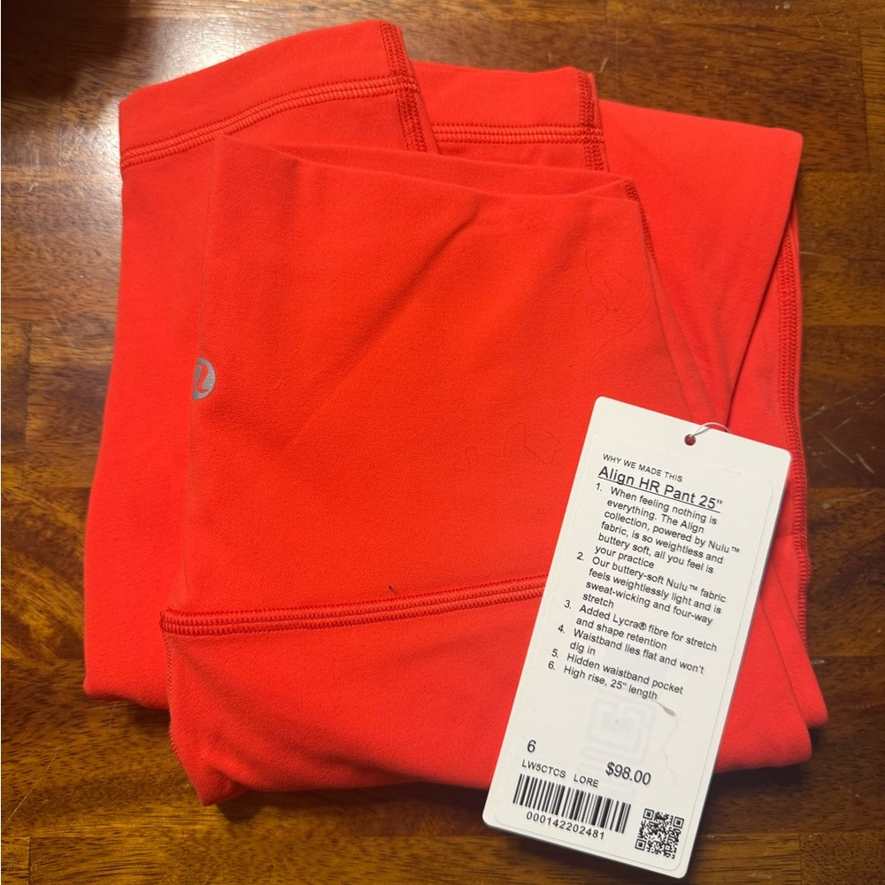 Lululemon Align HR Pant 25" in Red